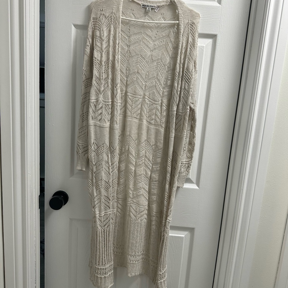 Women's Cream Knit Sweater Cardigan